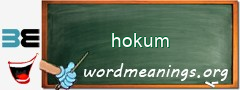 WordMeaning blackboard for hokum